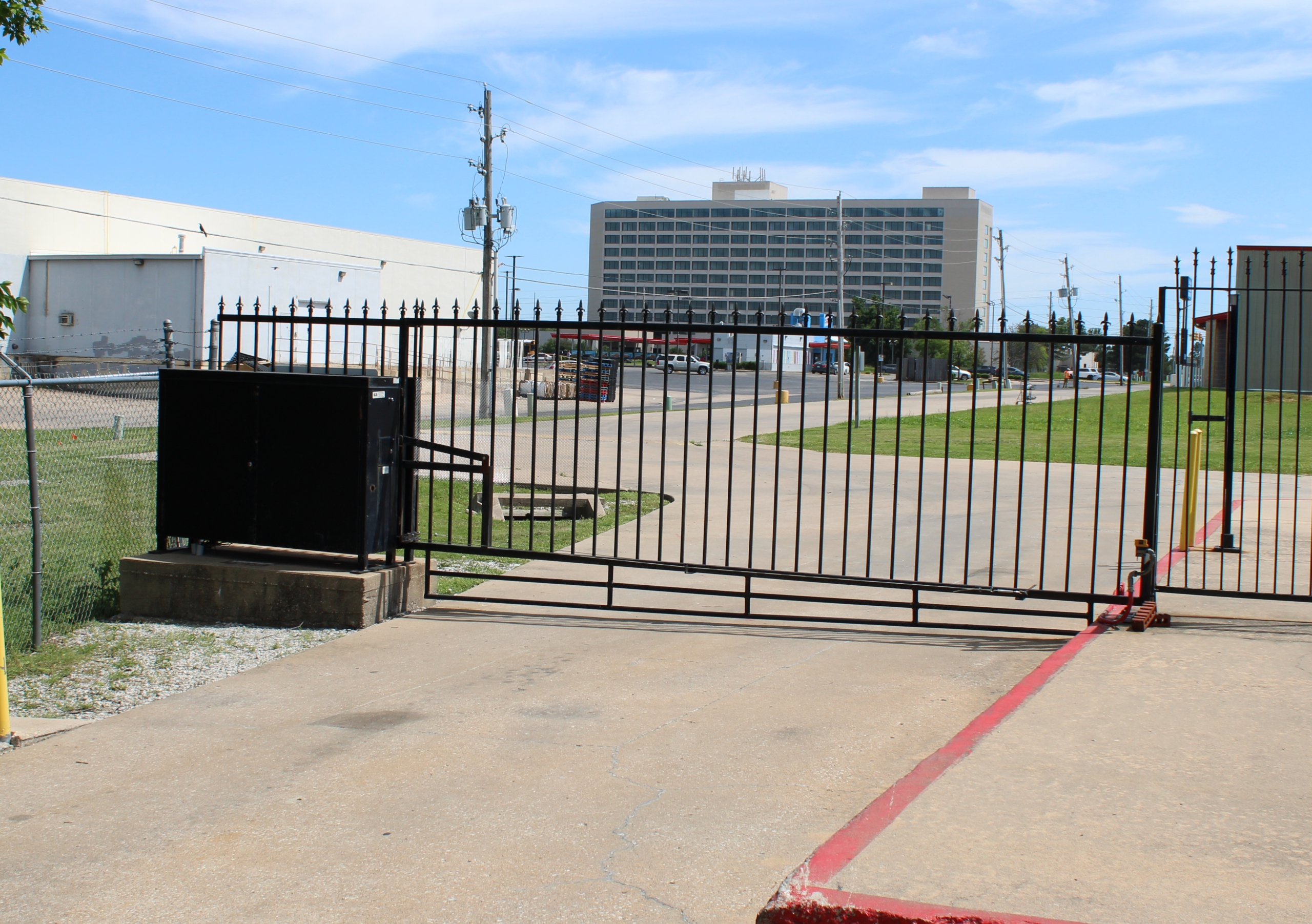 Gate at a storage facility